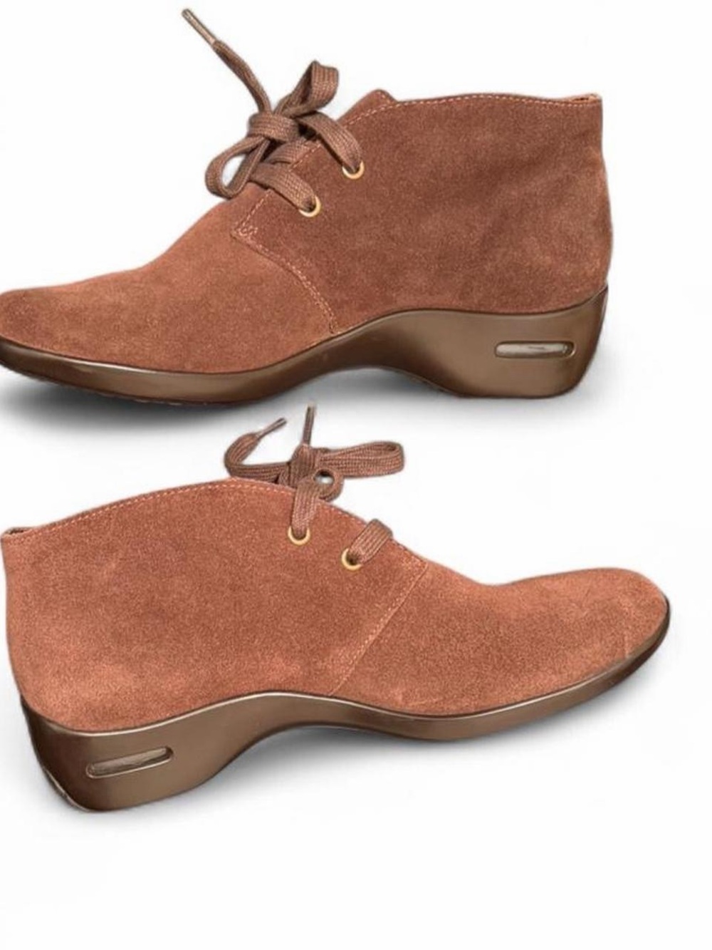 Cole Haan brown Suede Lace-Up Ankle Booties